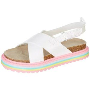 Carter's White and Pink Sandals with Adjustable Slingback